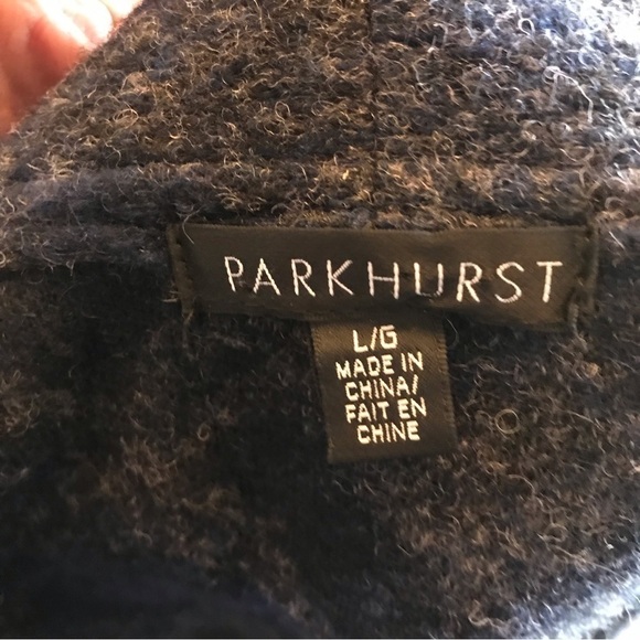 𝅺parkhurst wool blend open cardigan. Women’s size large. Blue and grey. - Picture 7 of 9